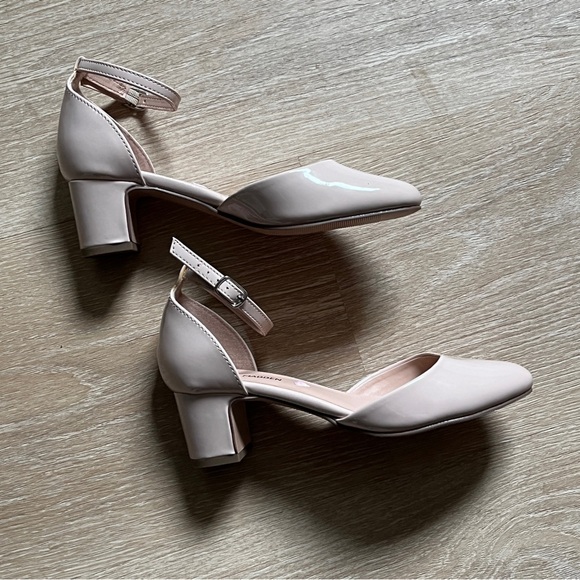 Steve Madden Prettyy Ankle Strap Nude Pump Block Heel Girls Size 2 - Picture 7 of 7